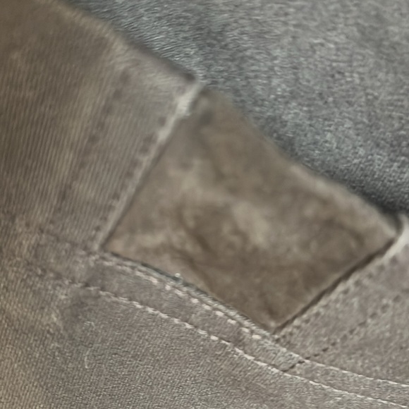 Blazer suede trim and brown cotton blend size 4 brand Womyn Lined made in NYC - Picture 3 of 5